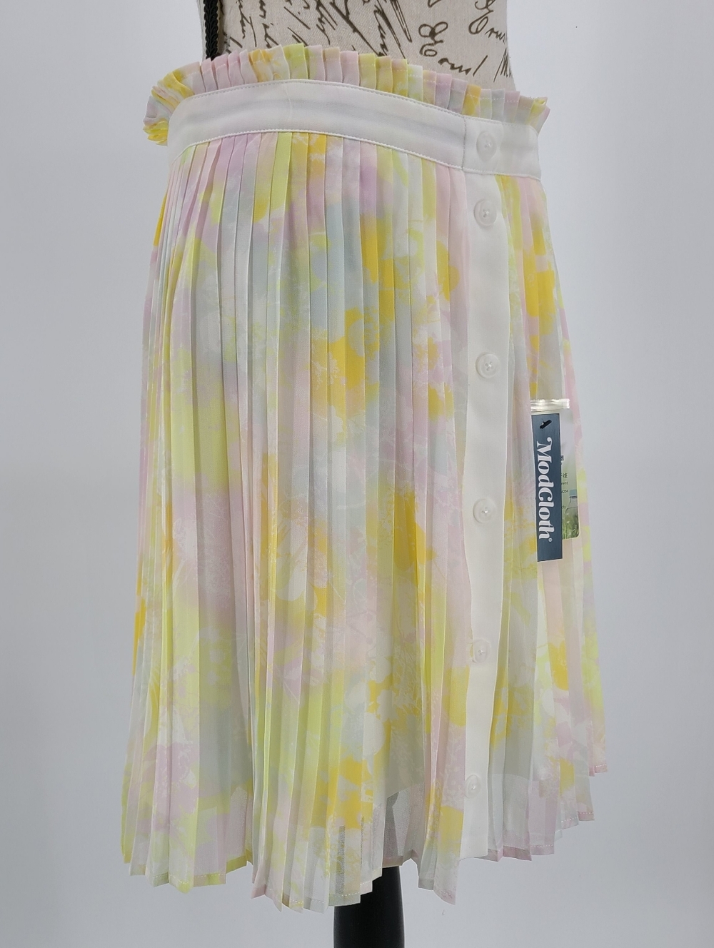 Modcloth Pastel Pleated Mini Skirt Size 8